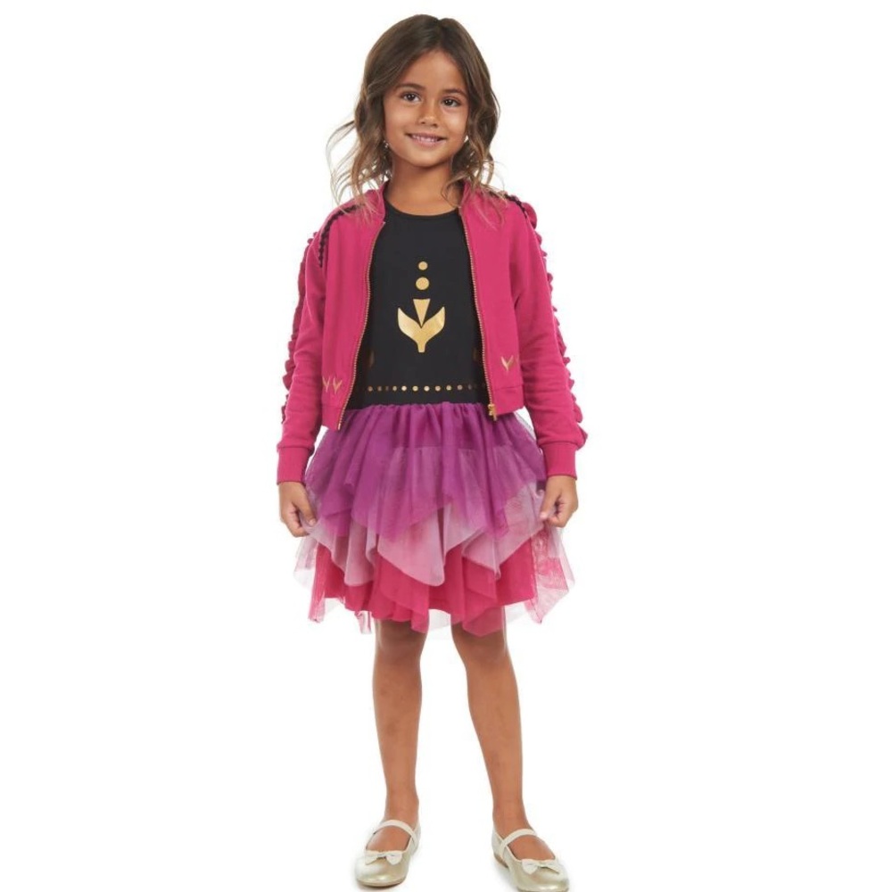 Sz 7 Girls Disney x Pippa & Julie Frozen Anna Dress & Jacket Set